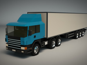Low poly cargo truck 02 Model 3D