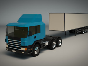 Low poly cargo truck 02 Model 3D