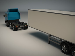 Low poly cargo truck 02 Model 3D