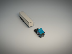 Low poly cargo truck 02 Model 3D