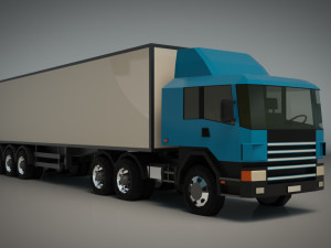 Low poly cargo truck 02 Model 3D