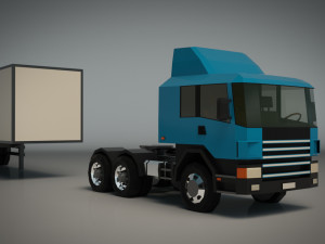 Low poly cargo truck 02 Model 3D