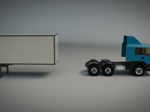Low poly cargo truck 02 Model 3D