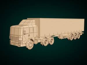 Low poly cargo truck 02 Model 3D