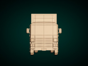 Low poly cargo truck 02 Model 3D