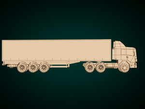 Low poly cargo truck 02 Model 3D