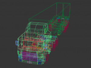 Low poly cargo truck 02 Model 3D