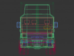 Low poly cargo truck 02 Model 3D