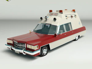 ambulans low-poly 04 Model 3D