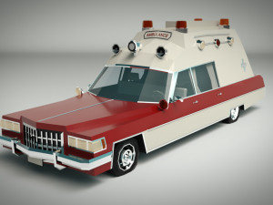 low poly ambulance 04 3D 模型