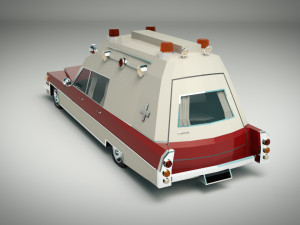 low poly ambulance 04 3D 模型