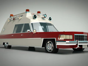 низькополігональна швидка допомога 04 3D Модель