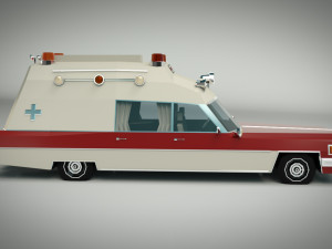 low poly ambulance 04 3D 模型