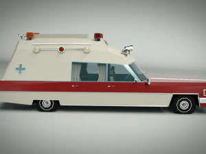 низькополігональна швидка допомога 04 3D Модель