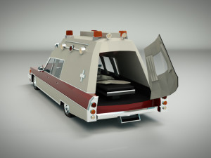 low poly ambulance 04 3D 模型
