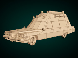 low poly ambulance 04 3D 模型