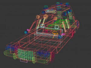 низькополігональна швидка допомога 04 3D Модель