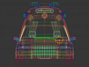 низькополігональна швидка допомога 04 3D Модель