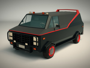 low poly a-team van 3D 모델