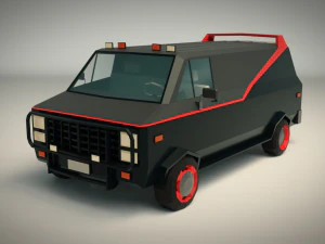 low poly a-team van 3D Model