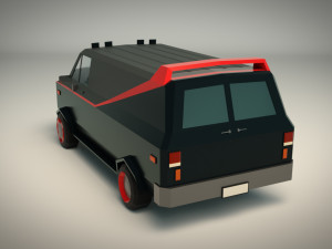 low poly a-team van 3D 모델