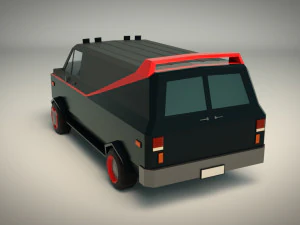 low poly a-team van 3D Model