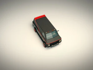 low poly a-team van 3D Model