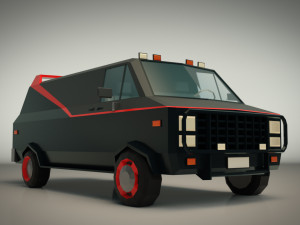 low poly a-team van 3D 모델
