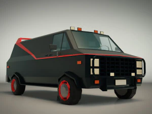 low poly a-team van 3D Model