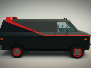 low poly a-team van 3D 모델
