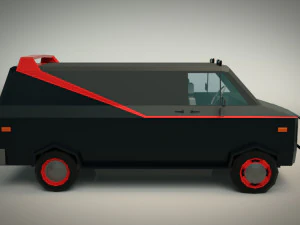 low poly a-team van 3D Model