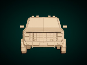 low poly a-team van 3D 모델