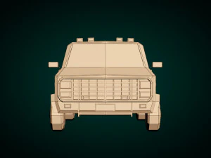 low poly a-team van 3D Model