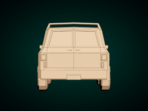 low poly a-team van 3D 모델