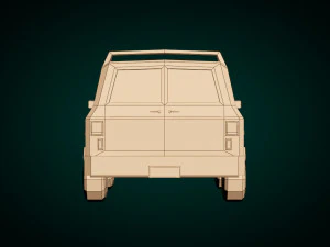 low poly a-team van 3D Model