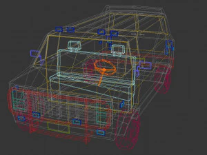 low poly a-team van 3D Model