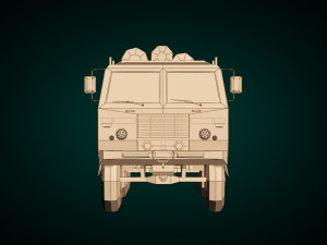 low poly log truck 01 Modèle 3D