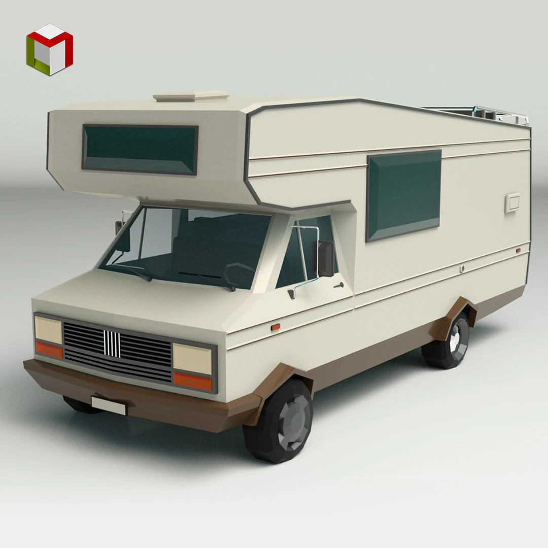 low poly motorhome 01 3D Model .c4d .max .obj .3ds .fbx .stl .blend 