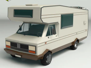Low-Poly-Wohnmobil 01 3D Modell
