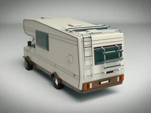 low poly motorhome 01 3D Model