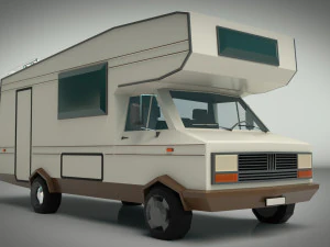 low poly motorhome 01 3D Model