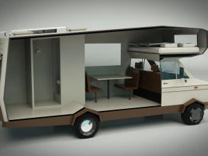 low poly motorhome 01 3D Model