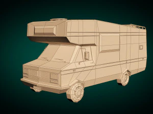 low poly motorhome 01 3D Model