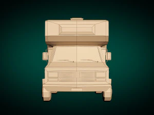 low poly motorhome 01 3D Model