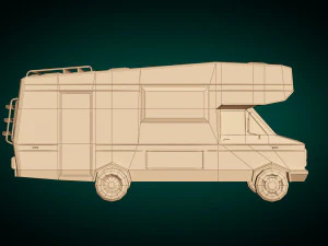 low poly motorhome 01 3D Model