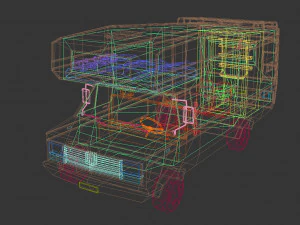 low poly motorhome 01 3D Model