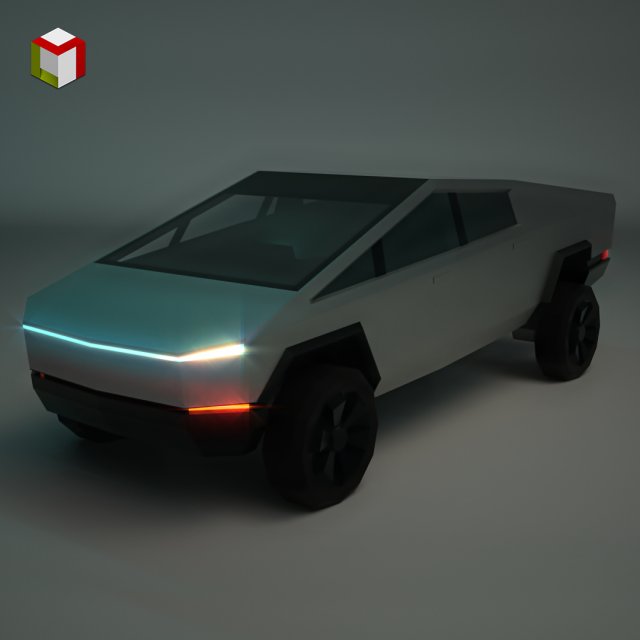 low poly sci-fi car 01 3D Model .c4d .max .obj .3ds .fbx .stl .blend 