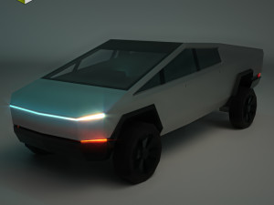 low poly sci-fi car 01 3D Model
