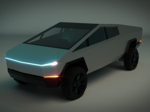 low poly sci-fi car 01 3D Model