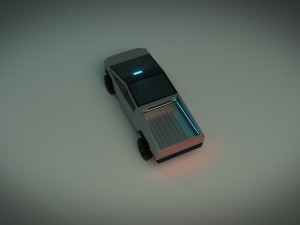 low poly sci-fi car 01 3D Model